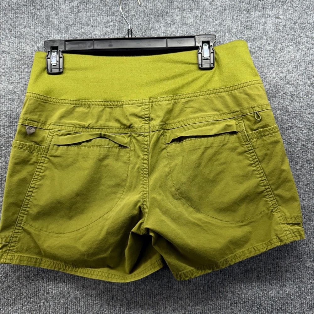 PrAna Organic Cotton Stretch Casual Shorts Women's Size S Green Utility Pockets - Picture 2 of 9